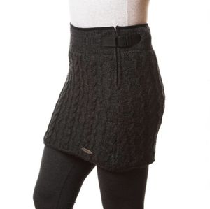 Everest Charcoal Gray Wool Cable Miniskirt Med